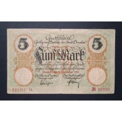 Germany 5 Mark Dresden 1918 F 