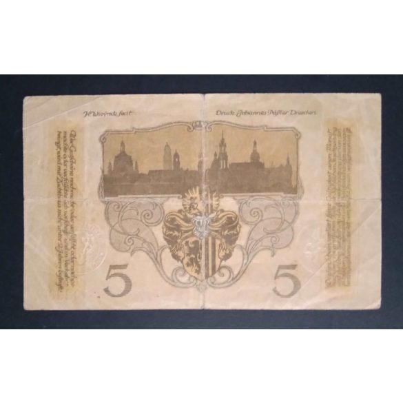 Germany 5 Mark Dresden 1918 F 