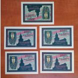 Germany city emergency funds Freiburg 1921/22 5 pcs