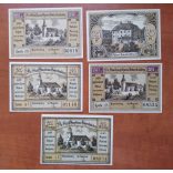 Germany city emergency funds Hohenfriedberg 1921/22 5 pcs