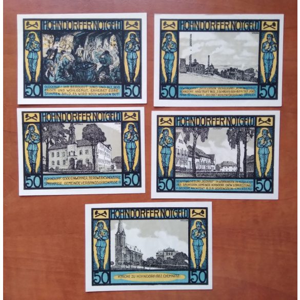 Germany city emergency funds Hohndorf 1921 UNC 5 pcs