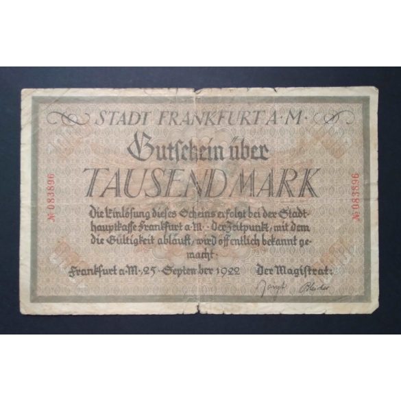 Germany 1000 Mark Frankfurt 1922 VG