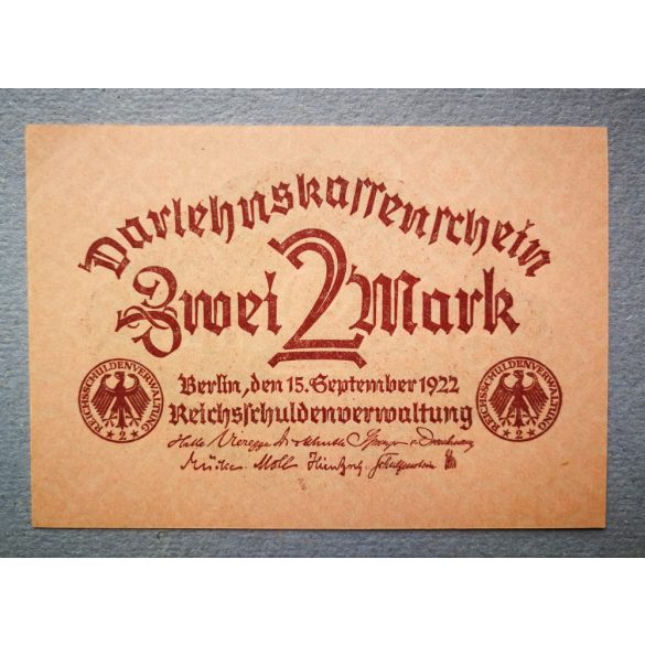 Németország 2 Mark 1922 aUNC