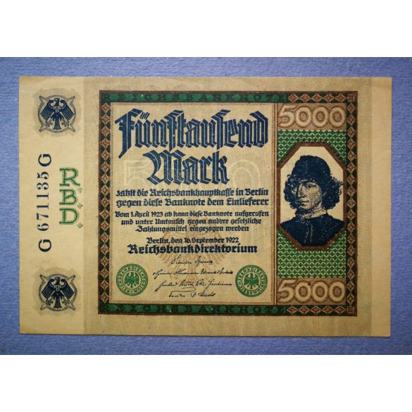 Germany 5000 Mark 1922 XF+