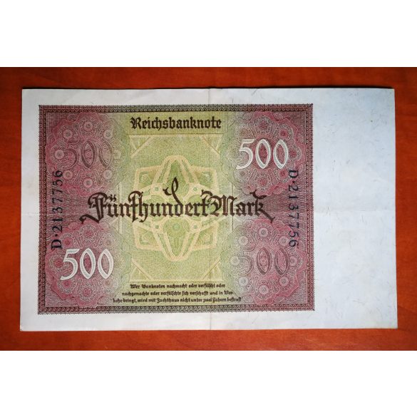 Germany 500 Mark 1922 VF+