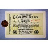 Germany 10 million Mark 1923 VF+ with plombe