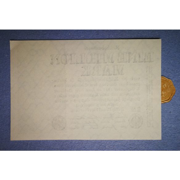 Germany 1 million Mark 1923 aUNC+ with plombe