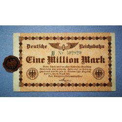 Germany 1 million Mark 1923 VF+ plombe