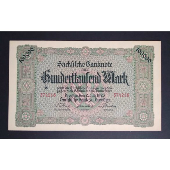 Németország 100000 Mark Dresden 1923 Unc 