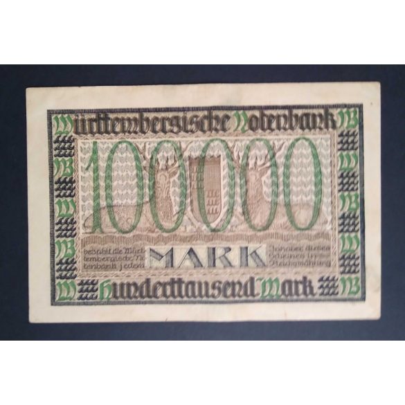 Germany 100000 Mark Stuttgart 1923 VF 