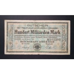 Germany 100 billion Mark Dresden 1923 F 