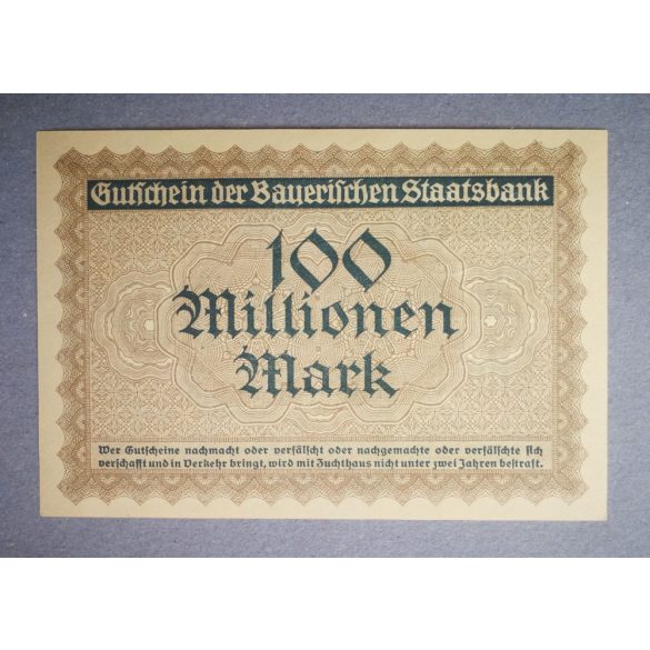 Germany 100 million Mark 1923 UNC