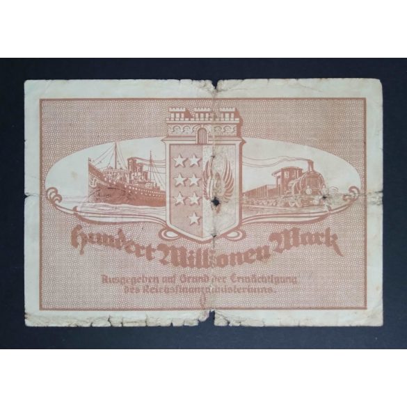 Germany 100 Million Mark 1923 F Ahligs