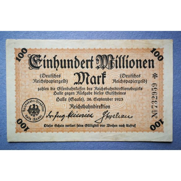 Germany 100 million Mark 1923 VF