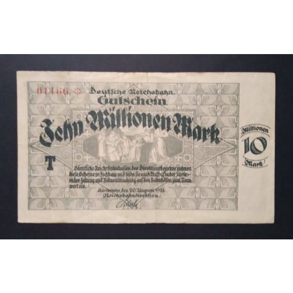 Germany 10 Million Mark Karlsruhe 1923 F+