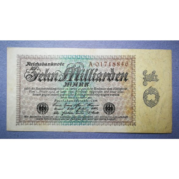 Germany 10 billion Mark 1923 F+