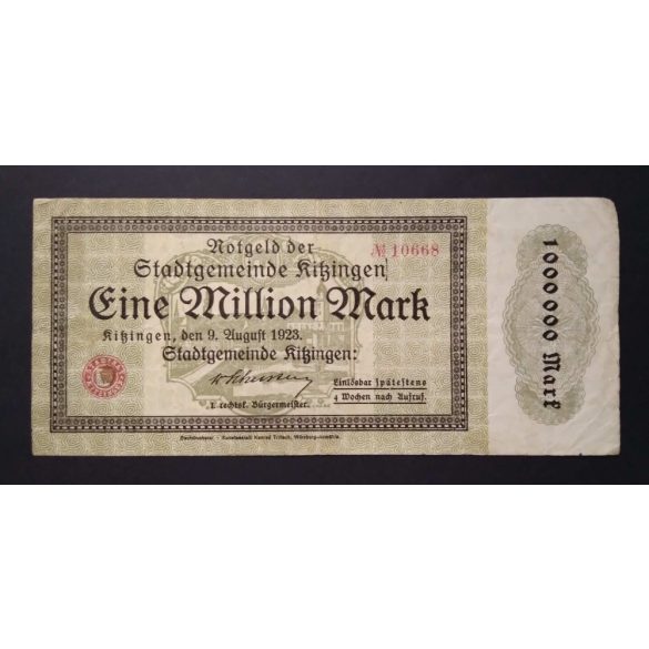 Germany 1 Million Mark Kitzingen 1923 F