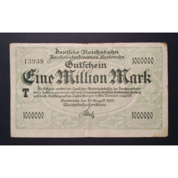 Germany 1 Million Mark Karlsruhe 1923 F 