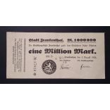 Germany 1 Million Mark 1923 VF+ Frankenthal