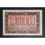 Németország 1 Millió Mark Stuttgart 1923 F+ 