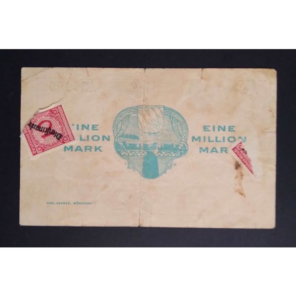 Németország 1 Millió Mark München 1923 F 