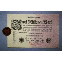 Germany 2 million Mark 1923 F+ with serial Nr. and plombe