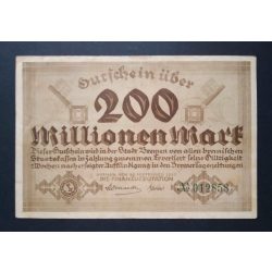 Németország 200 Millió Mark Bremen 1923 VF 