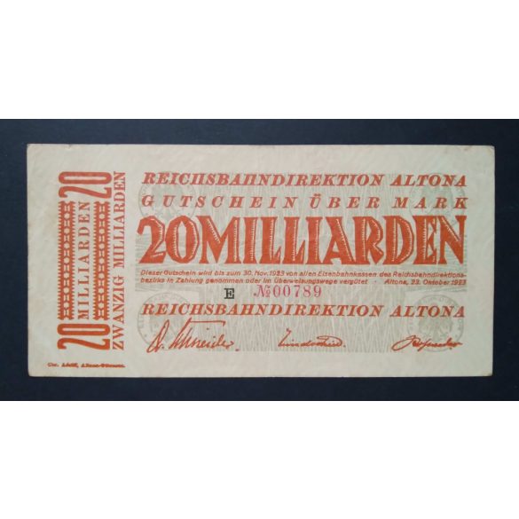 Németország 20 milliárd Mark Altona 1923 VF 