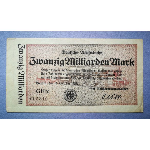 Németország 20 milliárd Mark 1923 F+