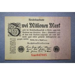 Németország 2 millió Mark 1923 Unc- sorszámos