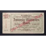 Germany 20 million/2 billion Mark Mannheim 1923 F 
