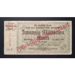 Germany 20 million/2 billion Mark Mannheim 1923 F 