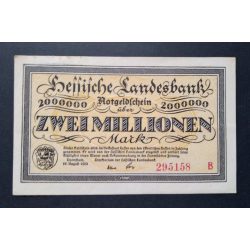 Germany 2 Million Mark Darmstadt 1923 VF+ 