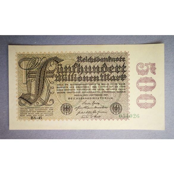 Germany 500 million Mark 1923 Aunc