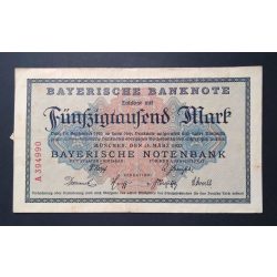 Germany 50000 Mark 1923 VF Munich with stamp