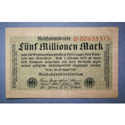 Németország 5 millió Mark 1923 VF