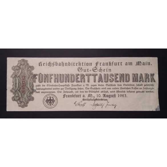 Németország 500000 Mark Frankfurt 1923 VF 