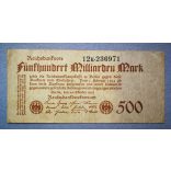 Germany 500 billion Mark 1923 F