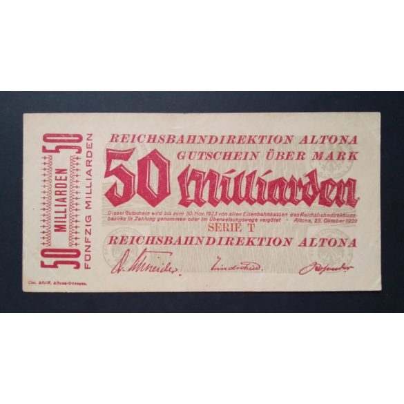 Németország 50 milliárd Mark Altona 1923 XF 