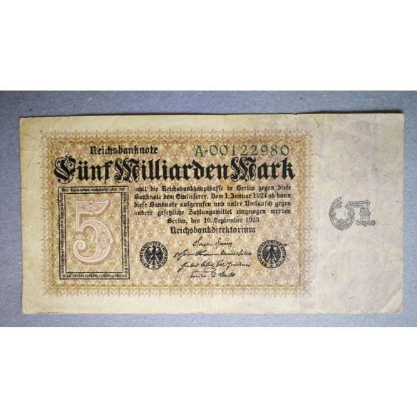 Germany 5 billion Mark 1923 F