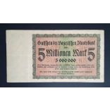 Germany 5 Million Mark 1923 VF Munich black serial