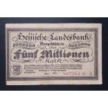 Germany 5 Million Mark Darmstadt 1923 XF