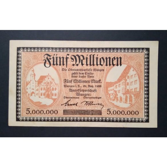 Germany 5 Million Mark Bangen 1923 XF 