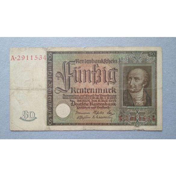 Németország 50 Rentenmark 1934 VG+