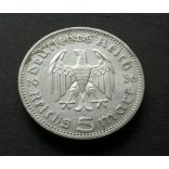 Németország 5 Márka 1936 Hindenburg 13,9 g ezüst