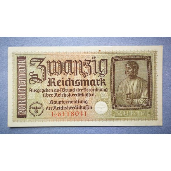 Németország 20 Reichsmark 1940-45 aUNC-