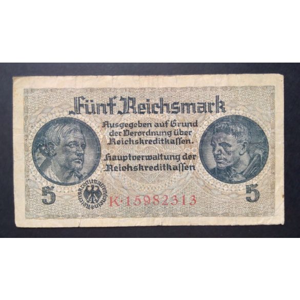 Germany 5 Reichsmark 1940 F