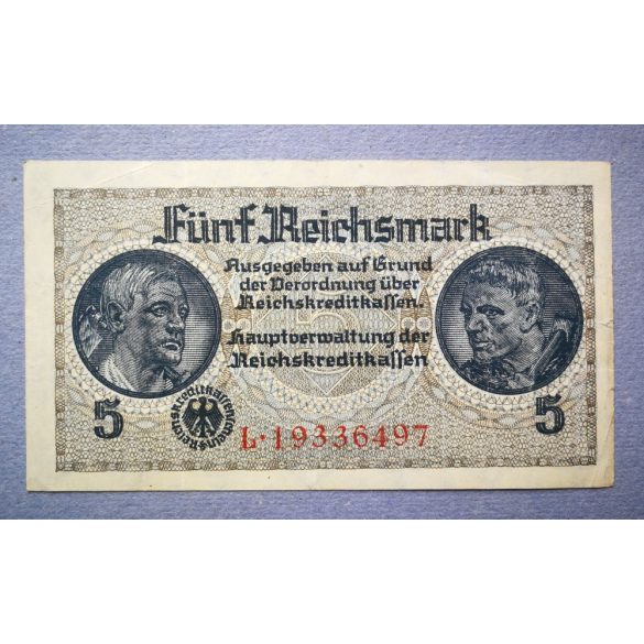 Németország 5 Mark 1940-45 VF-