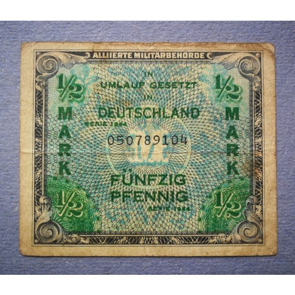 Németország 1/2 Mark 50 Pfennig 1944 F