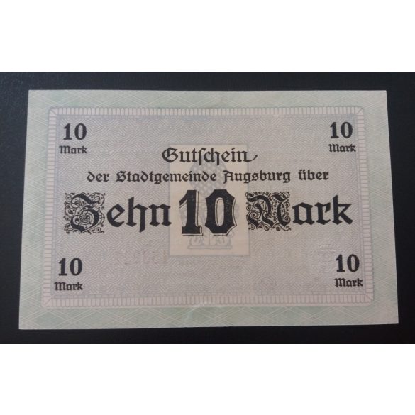 Germany Augsburg 10 Mark 1918 AUNC